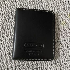 Coach Black Leather Passport Holder